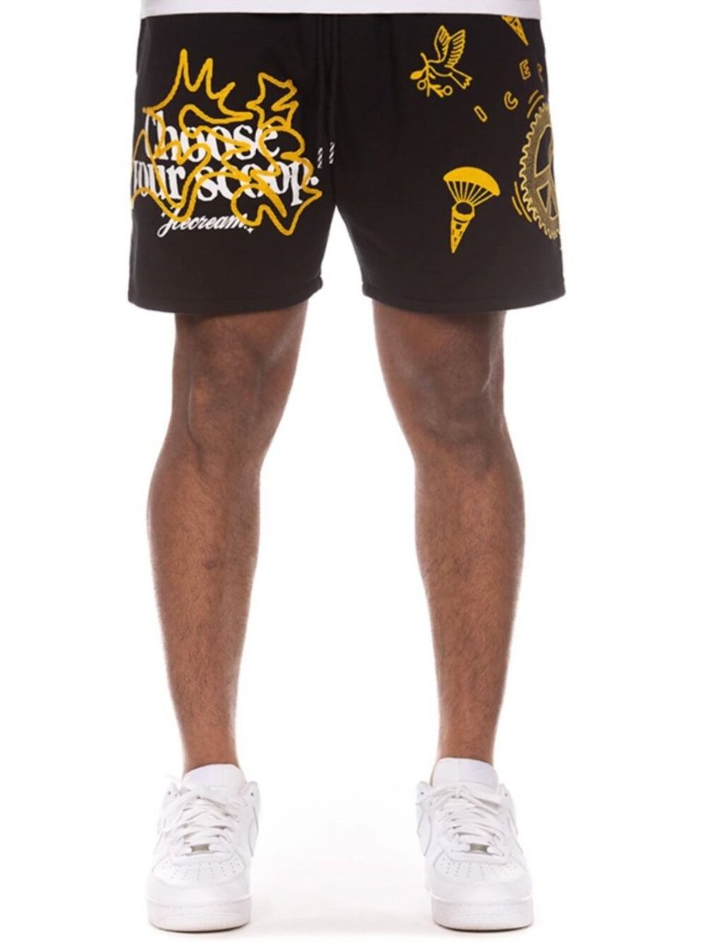 ICECREAM "Scoop" Sweatshorts Size XXL Black Shorts Drawstring